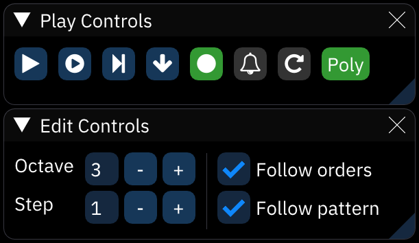 split play and edit controls