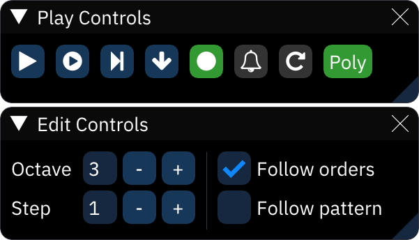 split play and edit controls