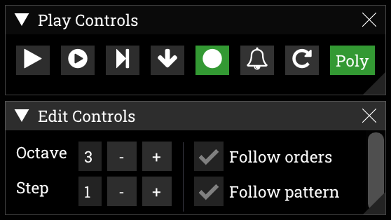 split play and edit controls