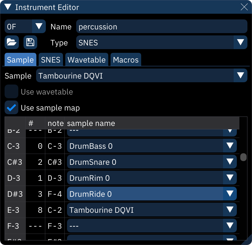 sample tab