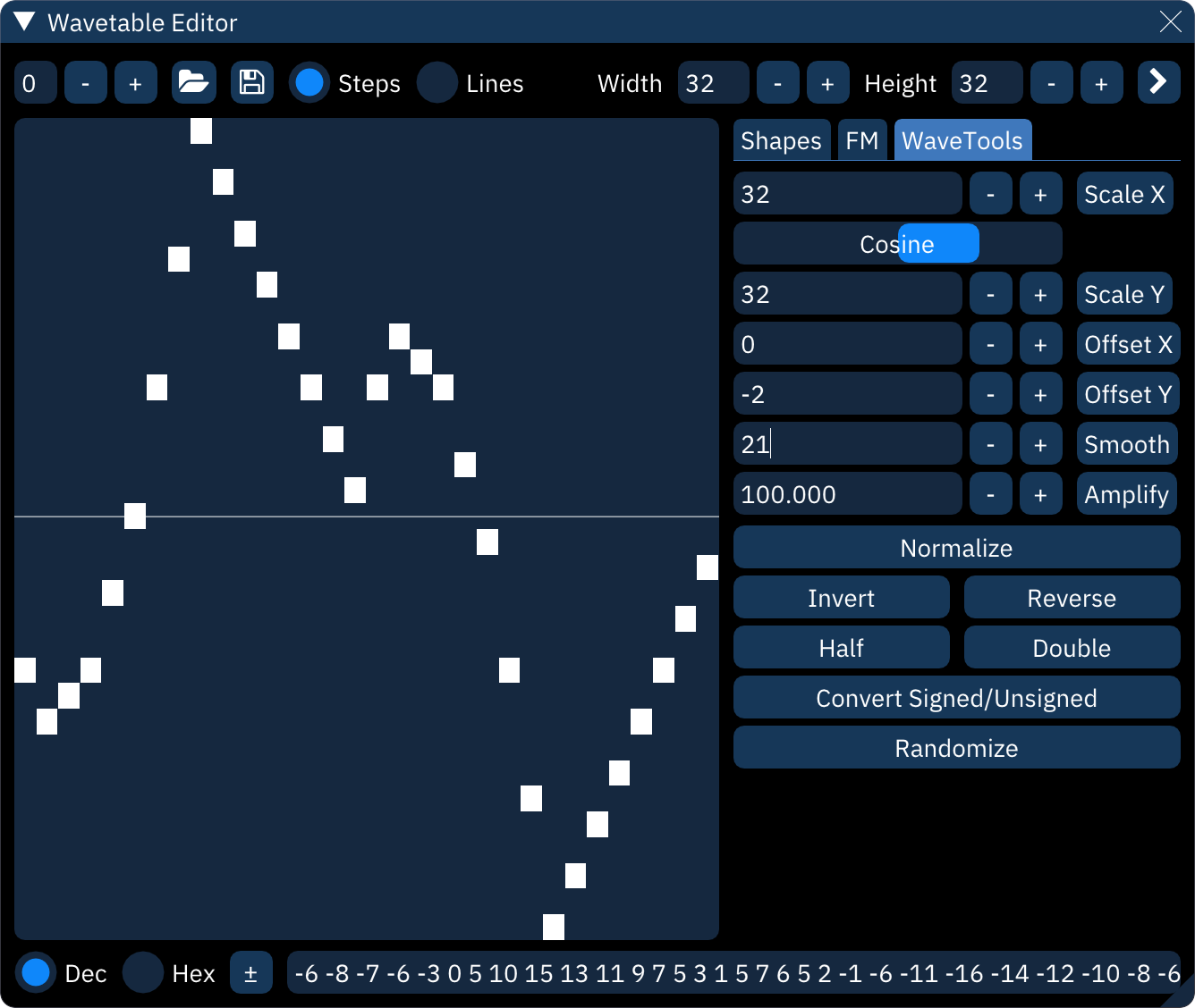 wavetable tools tab