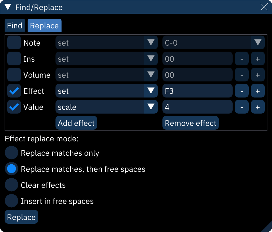 replace dialog