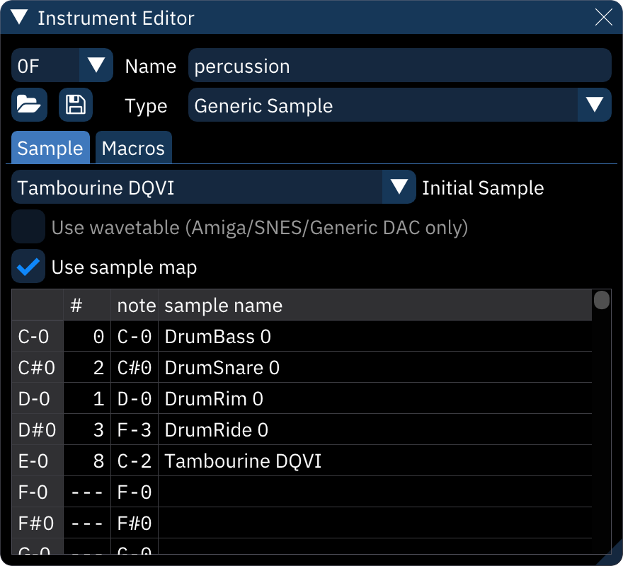 sample tab