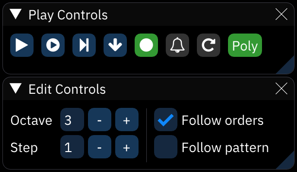 split play and edit controls