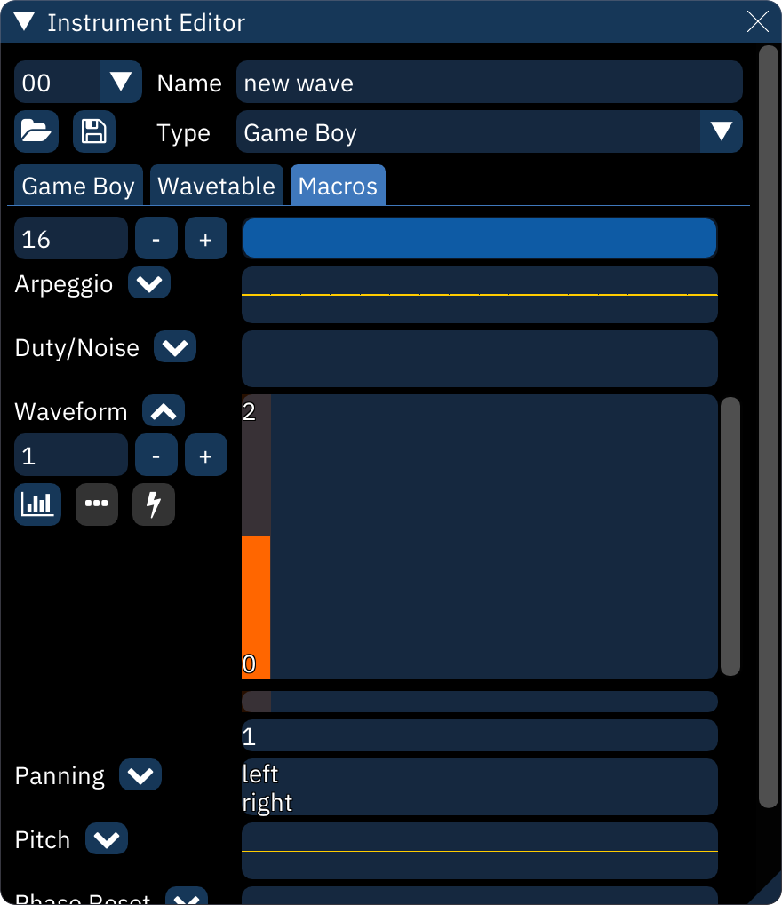 instrument editor