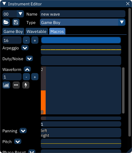 instrument editor