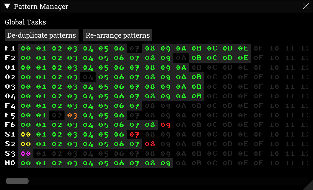 pattern manager dialog